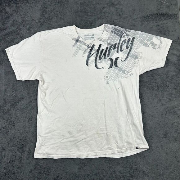 Vintage Y2K Hurley T-Shirt Men’s XXL Logo Tee Skater Grunge Distressed Rare - Picture 1 of 7